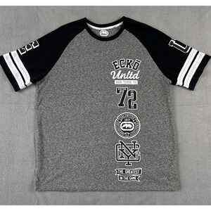 Ecko Unltd T-Shirt Men L Gray Black Graphic Tee Streetwear 90s Vibe Y2K